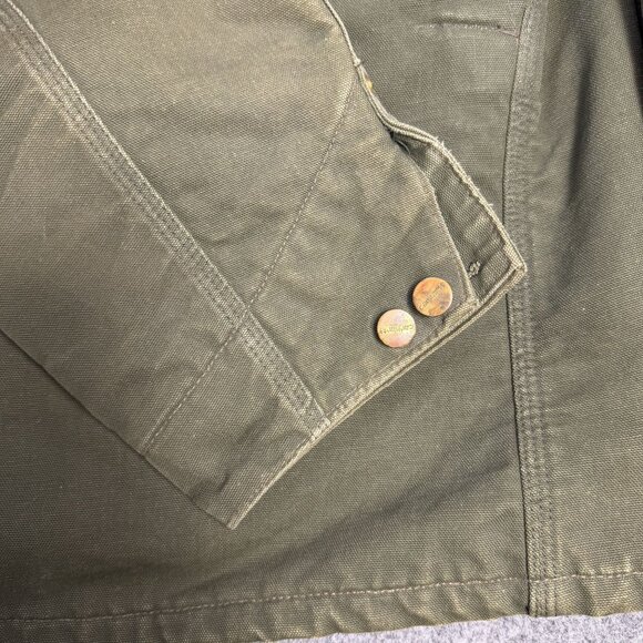 Vintage Carhartt CB104 Olive Green 50 USA 2X Work chore Jacket Blanket Lined Coa - Picture 8 of 16